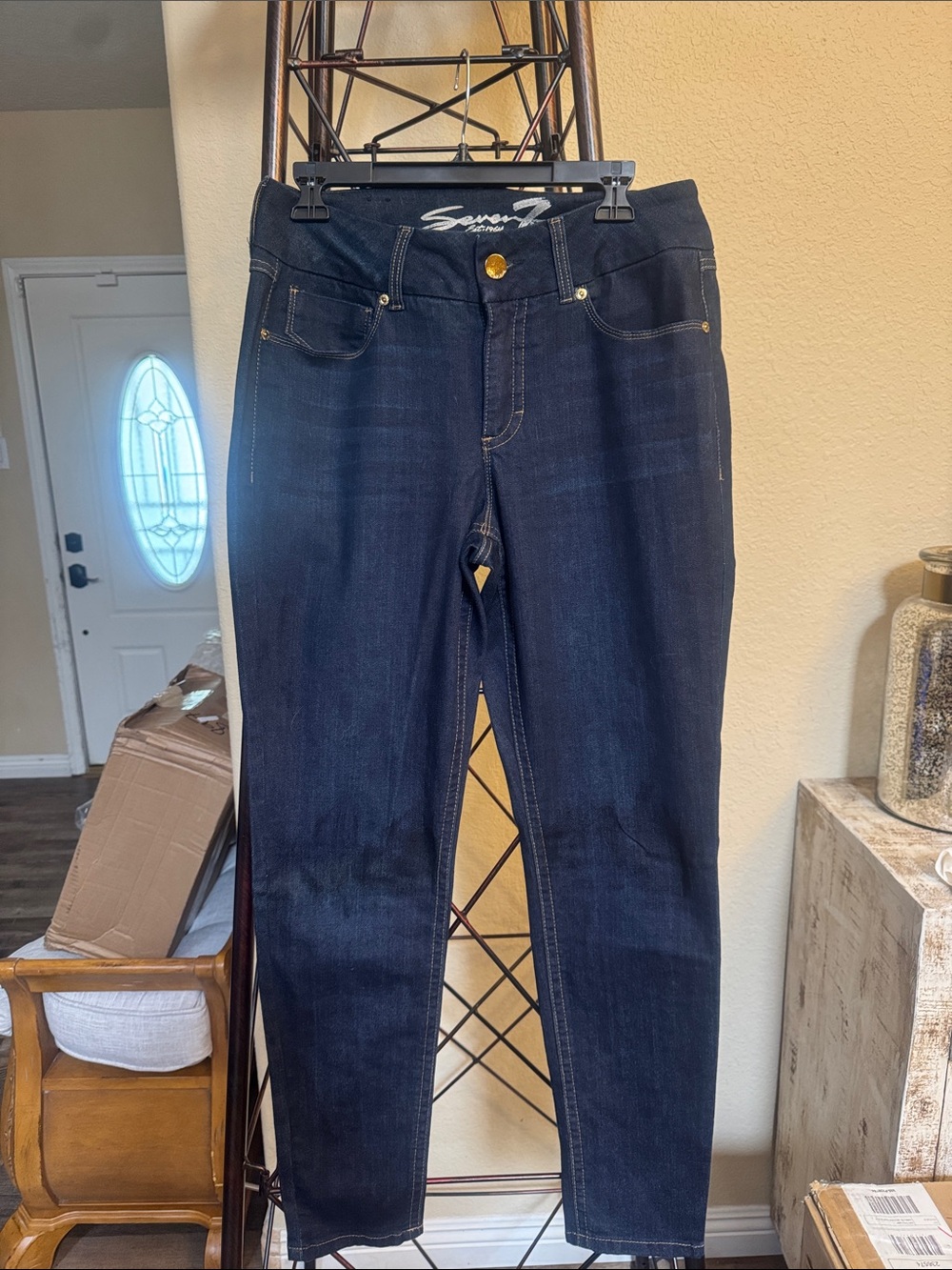 Seven7 Dark Indigo Skinny Jeans - Women's Stretch Denim